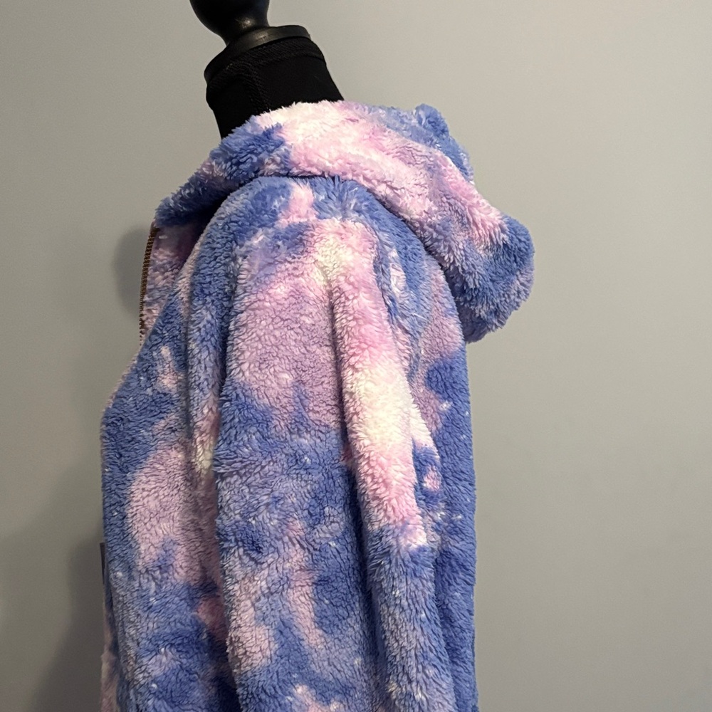 Lands’ End Lavender Zip-Up Hoodie Reversible cozy faux- Fur XXL - Girls - Picture 14 of 16